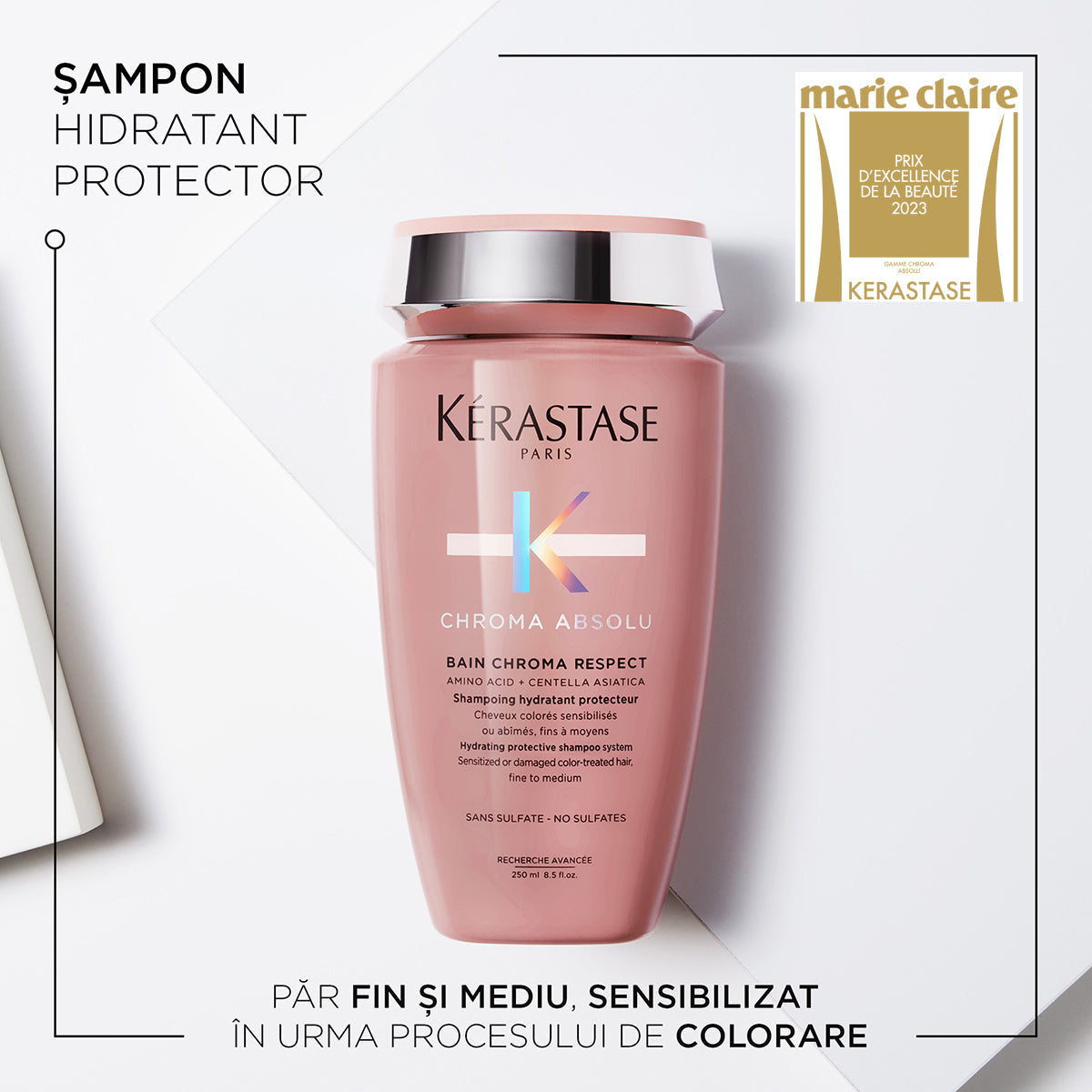 Kerastase Chroma Absolu Bain - Sampon Hidratant Protector pentru Par Vopsit Fin si Mediu 250ml - Beauty Lounge