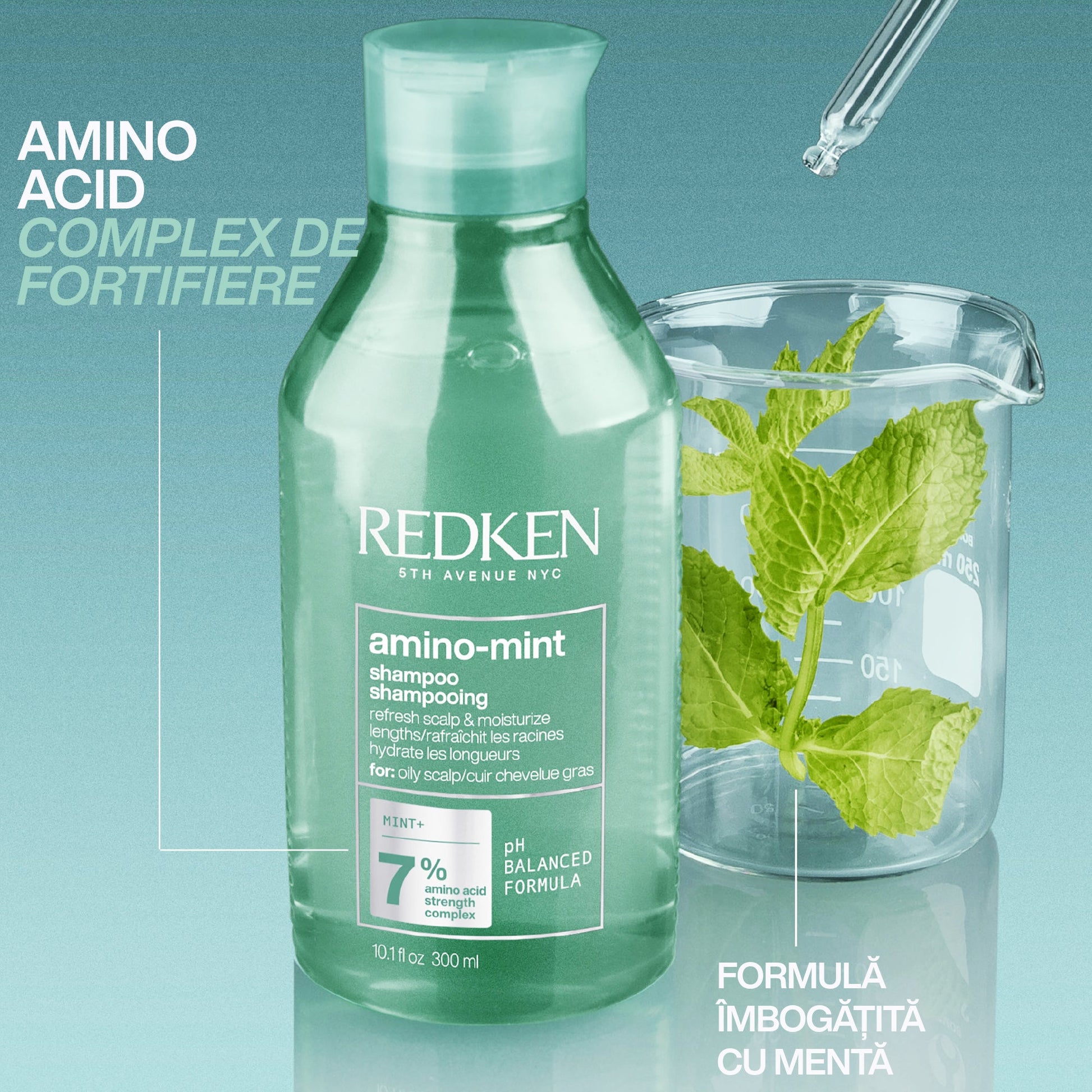 Redken Amino Mint - Sampon Profesional cu Menta pentru Scalp Gras 300ml - Beauty Lounge