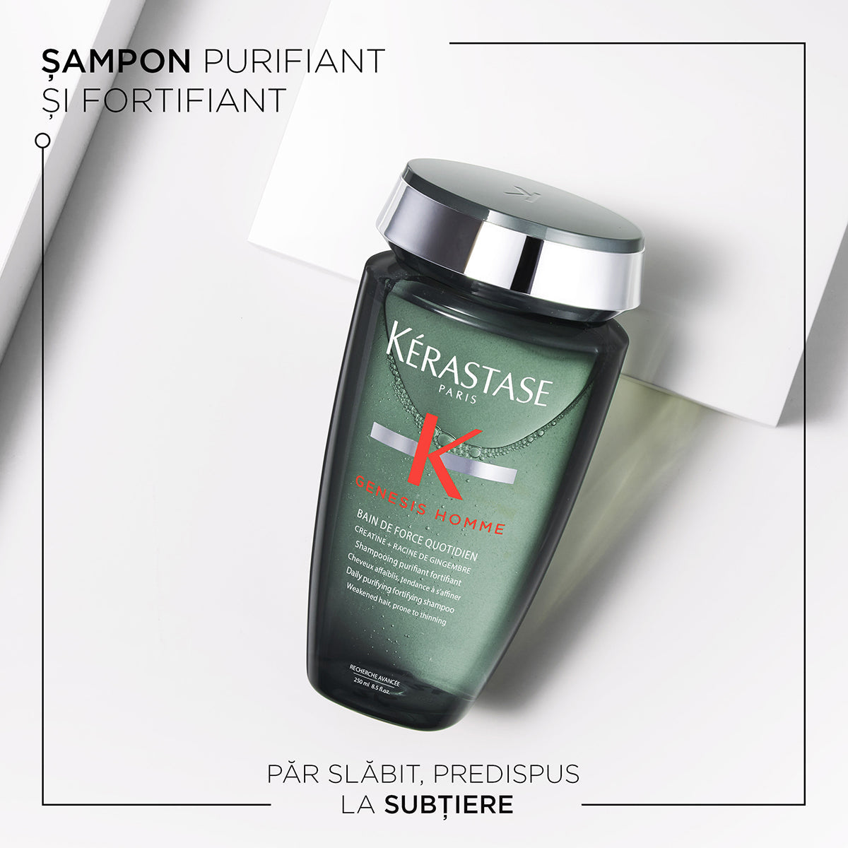 Kerastase Genesis Homme Bain de Force Quotidien - Sampon Purifiant pentru Par Subtire 250ml - Beauty Lounge