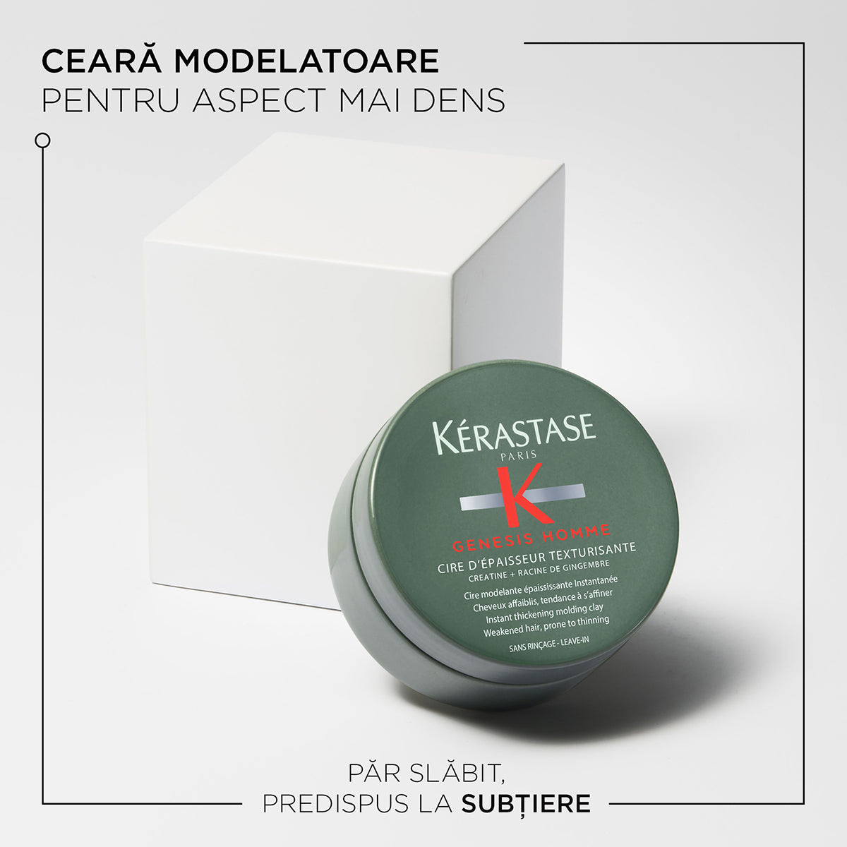 Kerastase Genesis Homme Cire - Ceara Modelatoare Pentru Parul Predispus la Cadere 75ml - Beauty Lounge