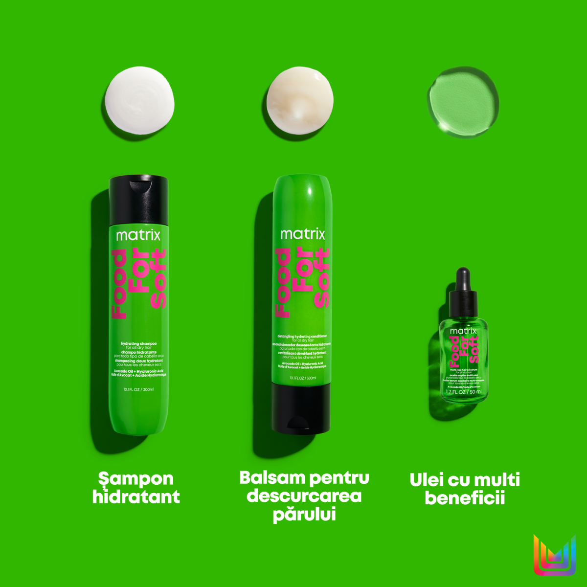 Set Matrix Duo Food For Soft - Ulei 50ml Pentru par Uscat cu Avocado si Acid Hialuronic - Beauty Lounge