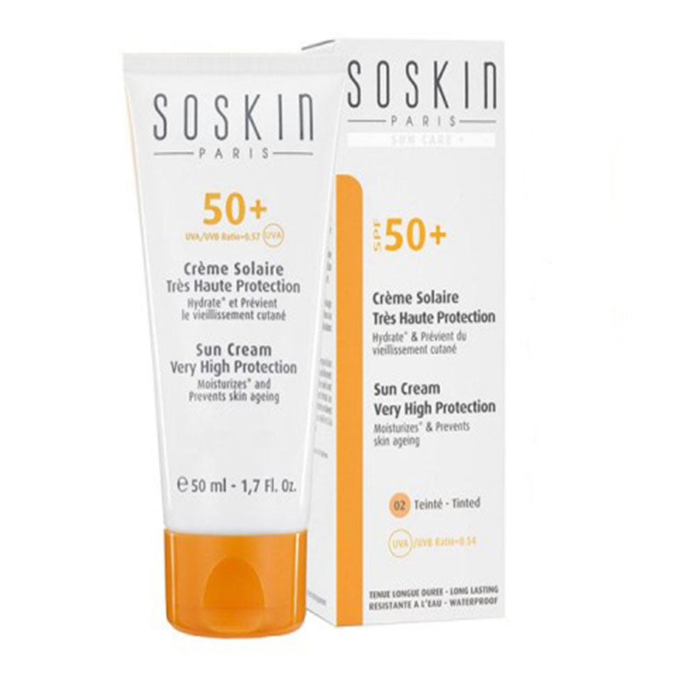 Soskin Sun Cream Very High Protection Tinted 3 50ml - Crema Cu Efect De Bronz