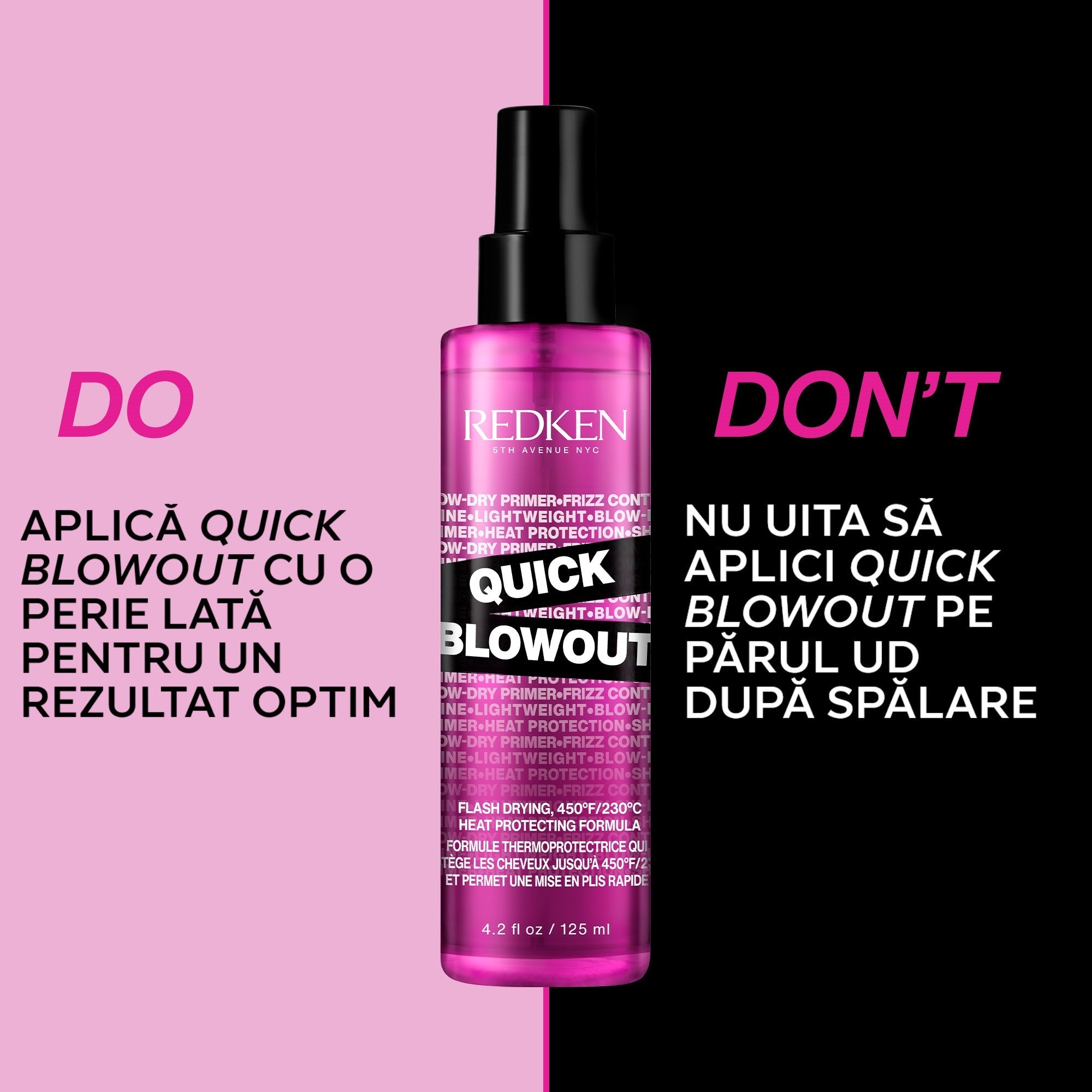 Redken Quick Blowout 125ml - Spray Primer cu Protectie Termica