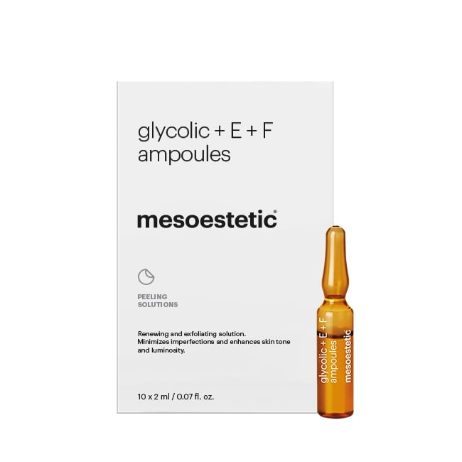 Mesoestetic Fiole cu Acid Glicolic 10% si Vitamina E+F Efect Exfoliant cutie 10 fiole