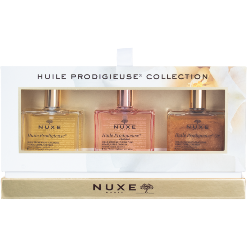 Nuxe Huile Prodigieuse Trio Collection - Set Uleiuri Pentru Fata Corp si Par 50ml+50ml+50ml