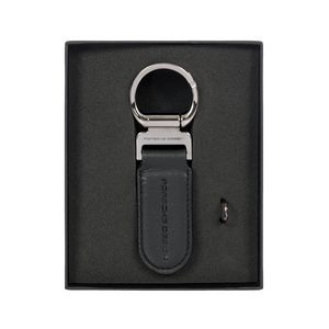 Porsche Design Keyring Oval Black - Breloc din Piele Oval Negru