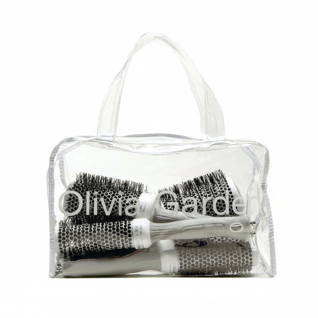 Olivia Garden Set Ceramic + Ion include 5 perii profesionale de styling, concepute pentru uscare rapida, coafare precisa si protectia firului de par.