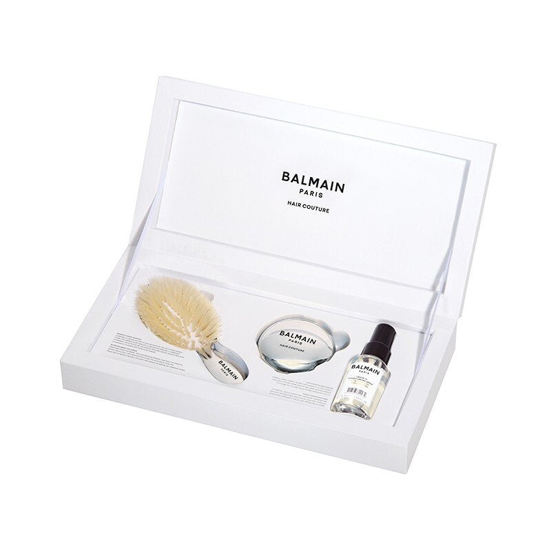 Balmain Silver Mini Brush And Miror Mini Perie Si Oglinda Argintii - Beauty Lounge
