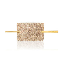 Încarcă imaginea în Galerie, Balmain Crystal Gold Hair Barrette - Barette Placata cu Aur de 18k si Cristale Swarovski
