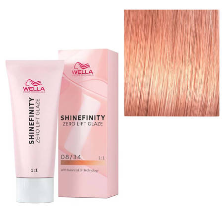 Wella Professionals Shinefinity Zero Lift Glaze, 08/34 Spicy Ginger - Vopsea Demipermanenta 60ml