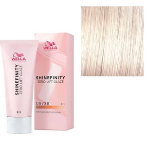 Wella Professionals Shinefinity Zero Lift Glaze, 08/38 Honey Latte - Vopsea Demipermanenta 60ml