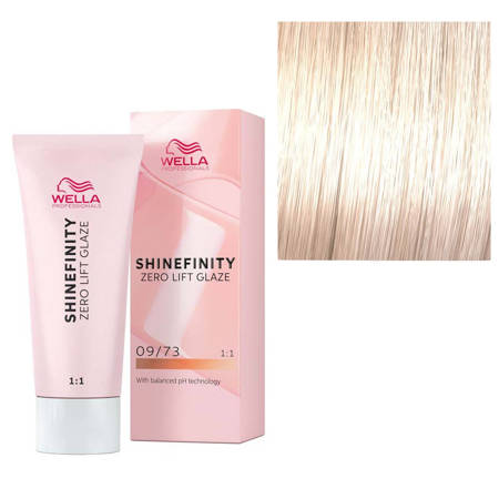 Wella Professionals Shinefinity Zero Lift Glaze, 09/73 Caramel Milk - Vopsea Demipermanenta 60ml