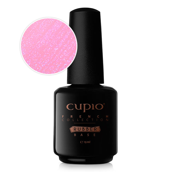 Cupio Rubber Base French Collection - Flamingo Shimmer Blue 15ml