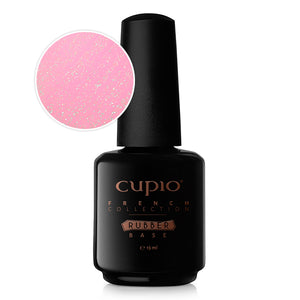 Cupio Rubber Base French Collection - Flamingo Shimmer Green 15ml