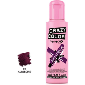 Crazy Color 50 Aubergine Vopsea Semipermanenta 100ml