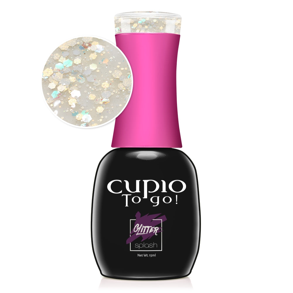 Cupio Oja Semipermanenta To Go! Glitter Splash - Like Sugar 15ml