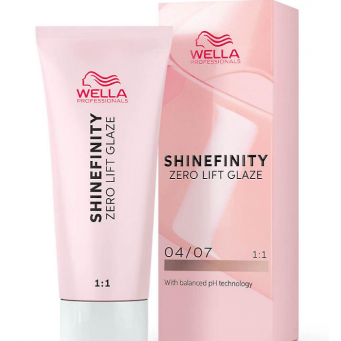 Wella Professionals Shinefinity Zero Lift Glaze, 04/07 Bitter Chocolate - Vopsea Demipermanenta 60ml - Beauty Lounge